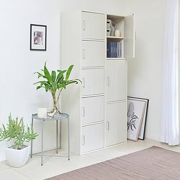 Amazon｜白井産業 収納棚 ラック ストッカー 5段の扉付き収納 同